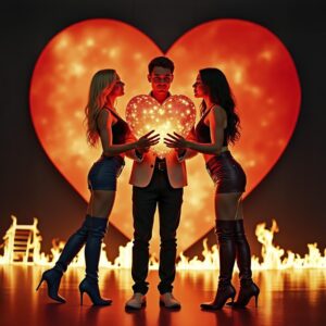 Love Has the Fire – Clear Red with Bright Yellow Splatter